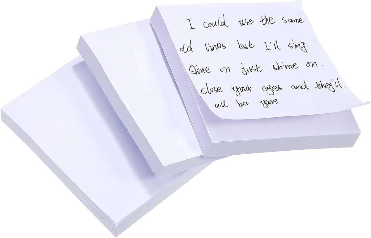 3pcs Portable Self-Stick Blank Note Pads Smooth Writing Memo Paper