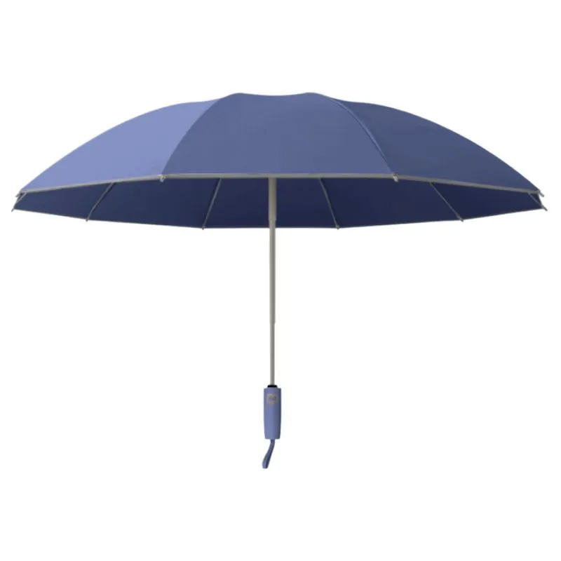 10 Ribs 3-Fold Reverse Automatic Umbrella,Automatic Folding Umbrella,Blue