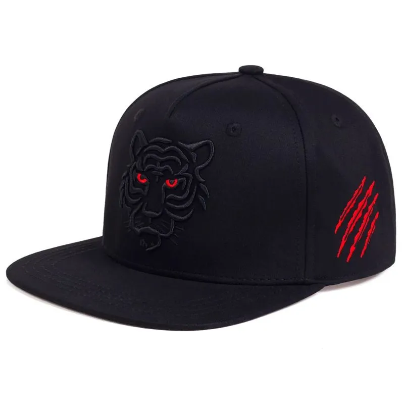 Tiger Embroidered Baseball Cap Unisex Sunshade Hip-Hop Hat Dad Hat - Black