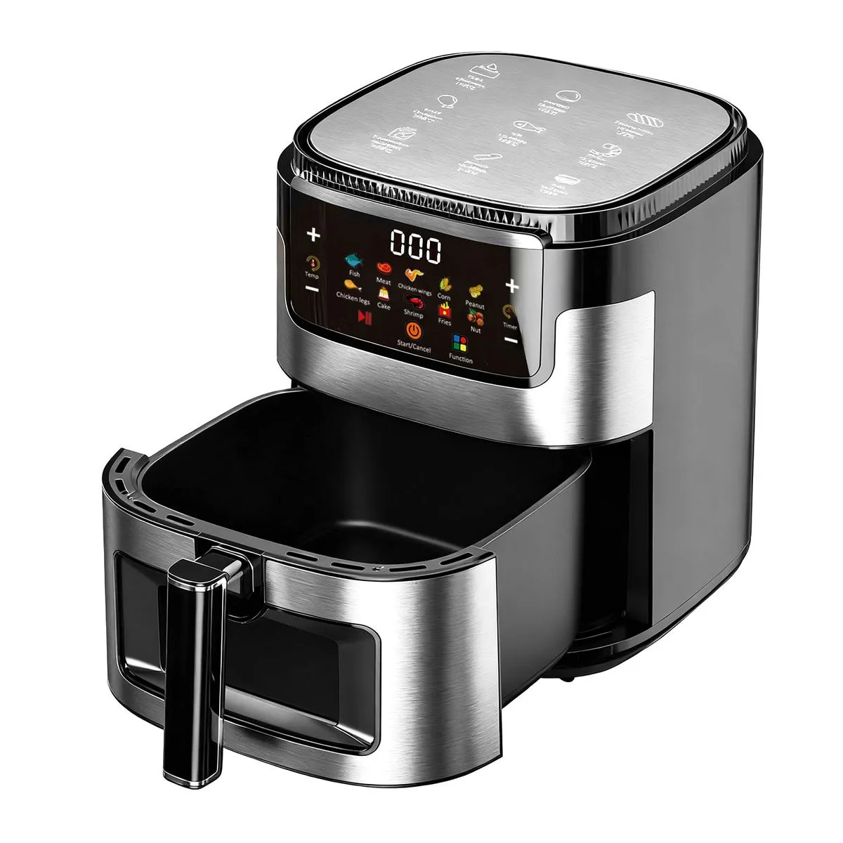 15L Stainless Steel Air Fryer - 2400W Digital Touchscreen Airfryer Oven