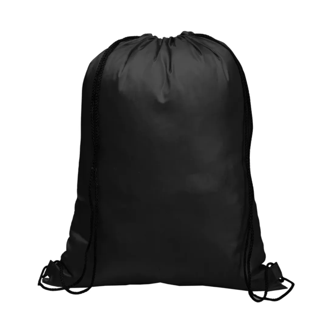 Everyday Nylon Drawstring Bags - Pack of 10 - Black