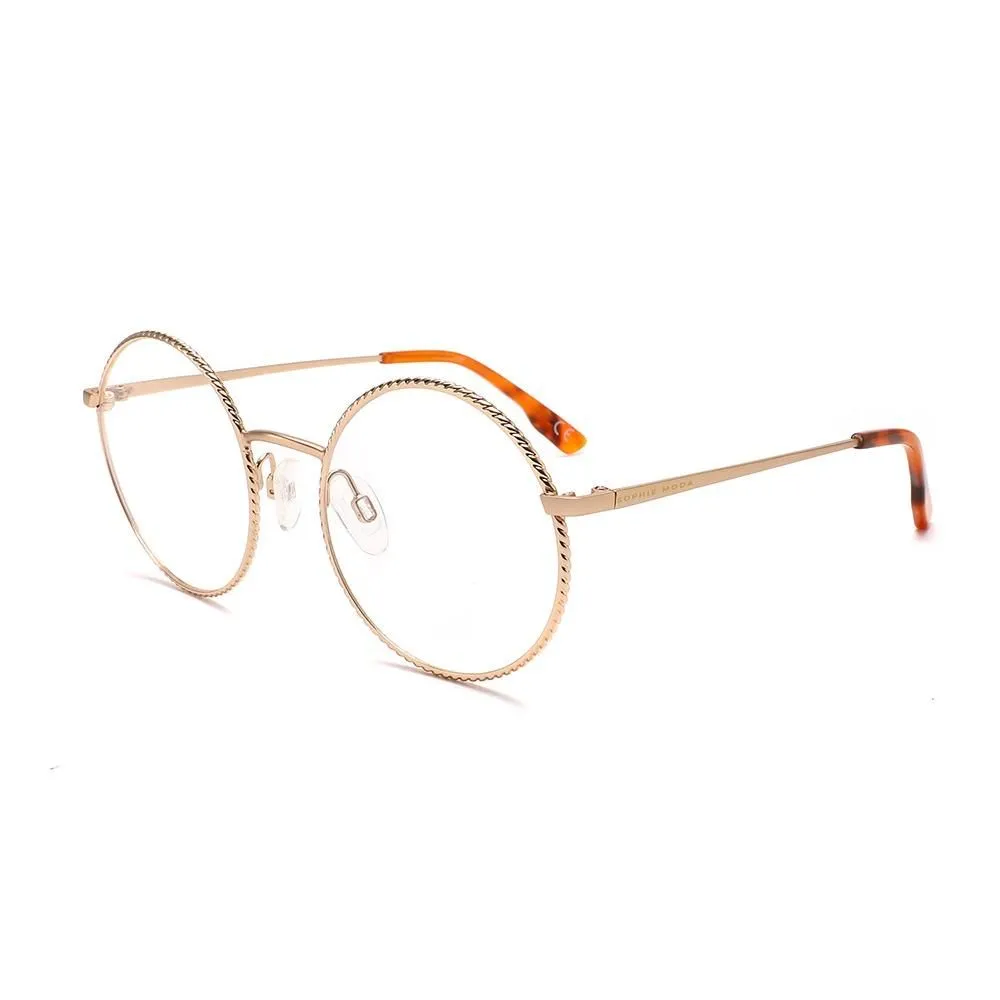Sophie Moda Anti-Blue Light Glasses - La Moda Helix - Gold
