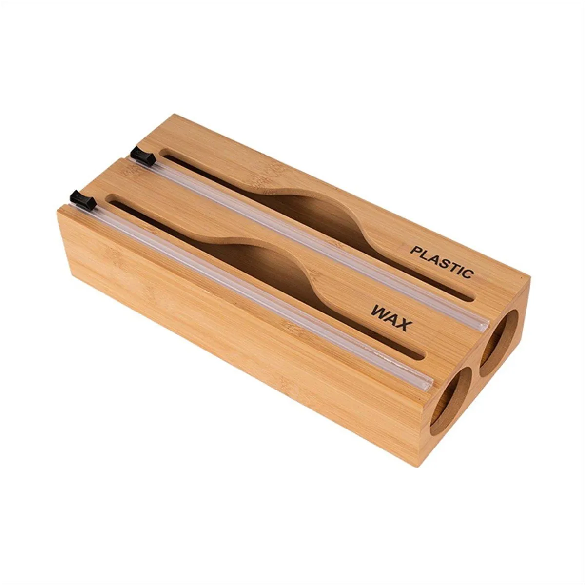 Plastic Wrap Dispenser With Slide Cutter & Labels For Kitchen 2 Grid