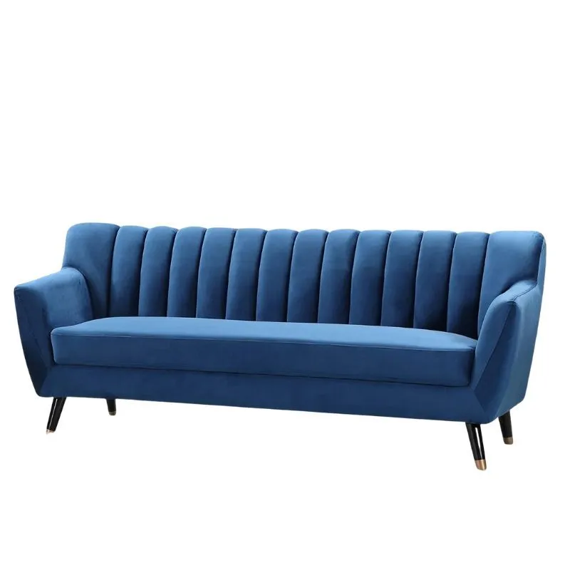 Zarah Velvet 3 Seater Sofa - Blue