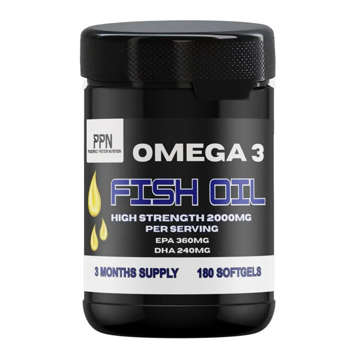 PowerPact Protein Nutrition Omega 3 Fish Oil 2000mg - 180 Softgels