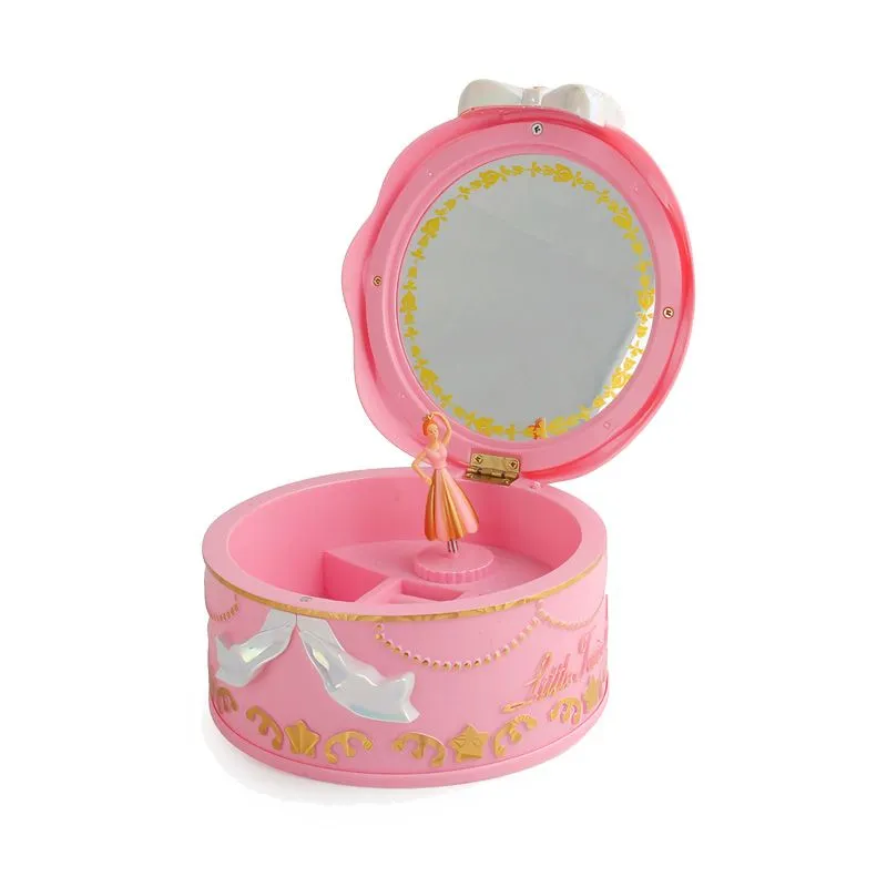 Ballerina Musical Jewellery Box for Girls Rotating Dancer Music Storage Box - Pink