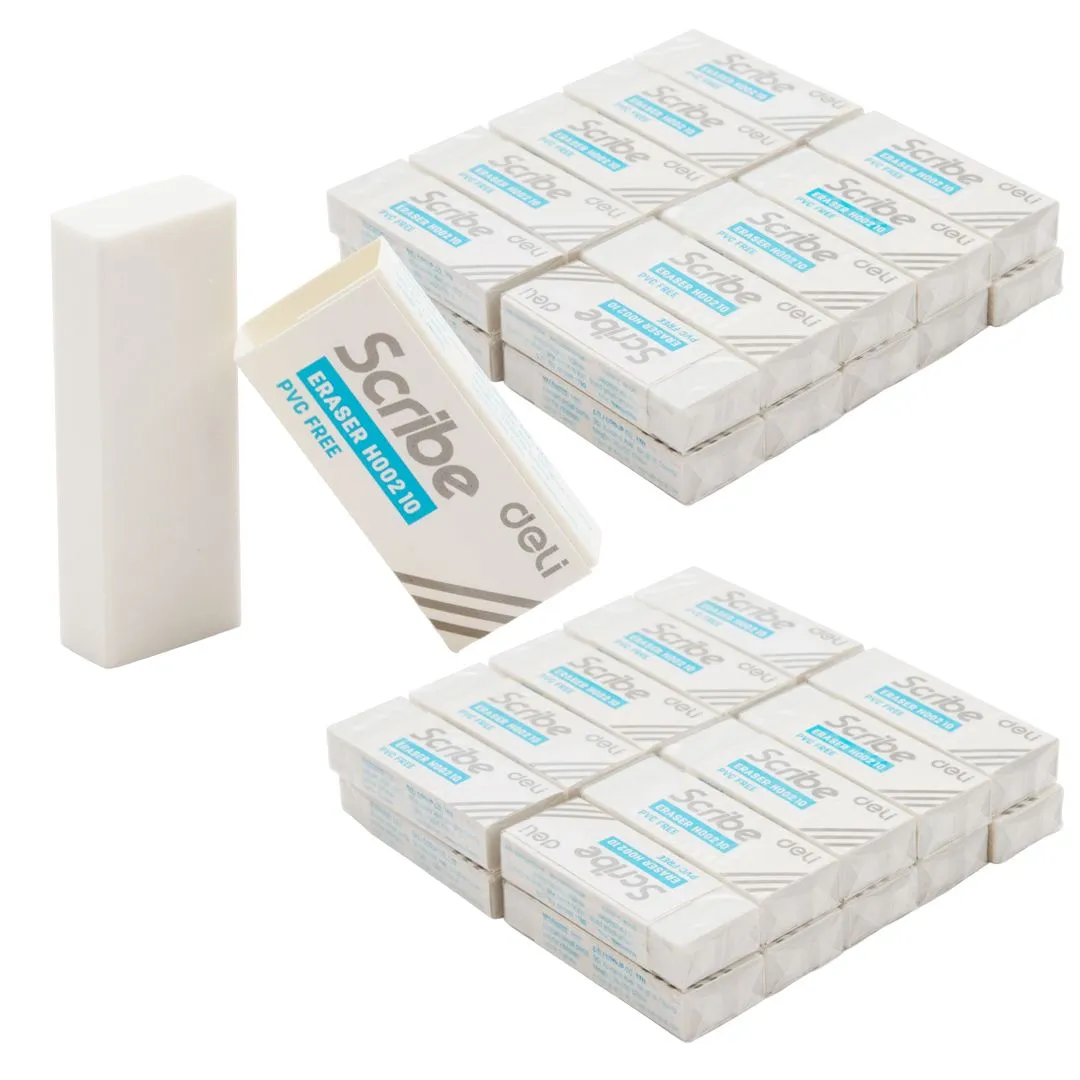 40 Pack Erasers Large White Erasers PVC-free for School Office Pencils