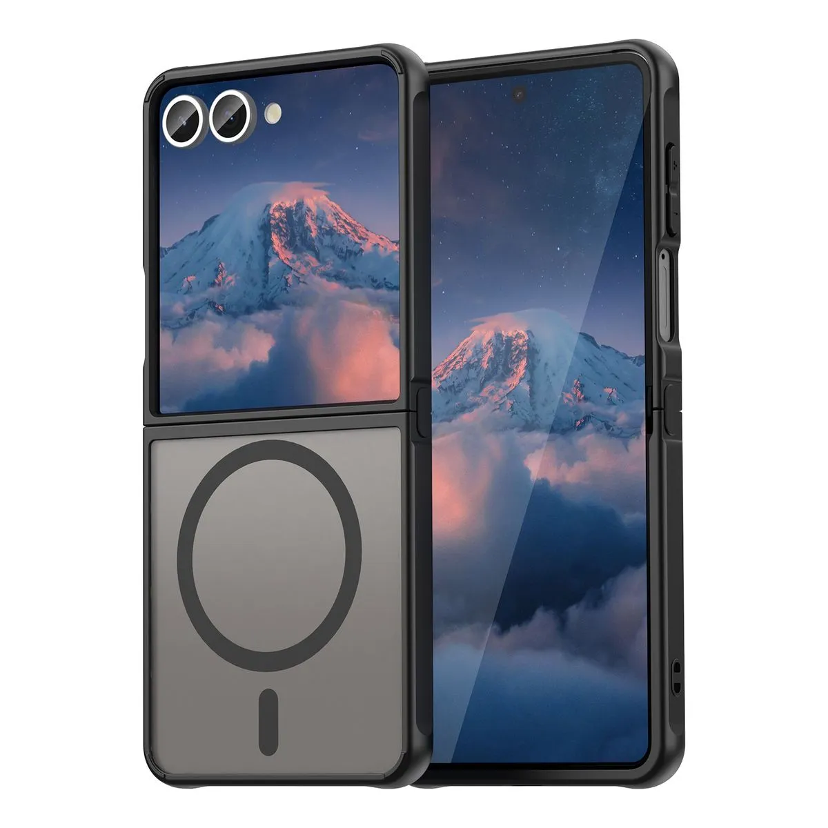 Translucent Matte Phone Case Compatible With Samsung Galaxy Z Flip7 - Black