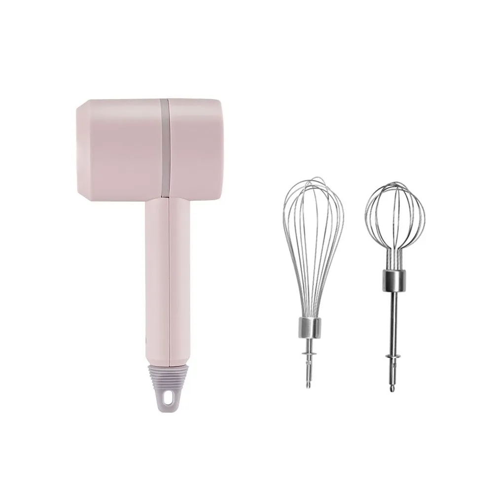 Portable Rechargeable Electric Food Mixer Handheld Blender Milk Frother - Pink