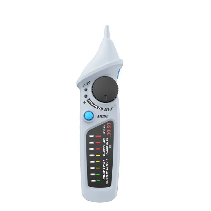 Non Contact Voltage Detector Pen Adjust Sensitivity Auto Manual 8 LED