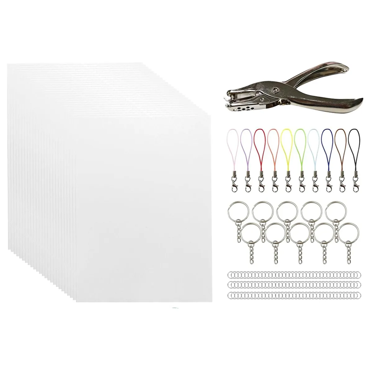 146Pcs Shrink Sheets Kit Shrink Paper Keychain Kit