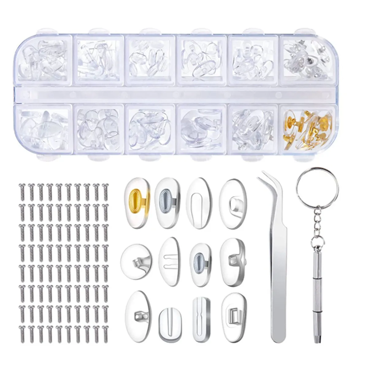 Eyeglass Nose Pads,Soft Jelly-Like & Air Chamber Silicone Nose Pads,Screw-i