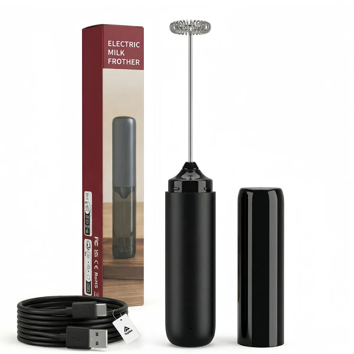 Topika - Electric Milk Frother Stick, Portable Handheld Coffee Foam Maker