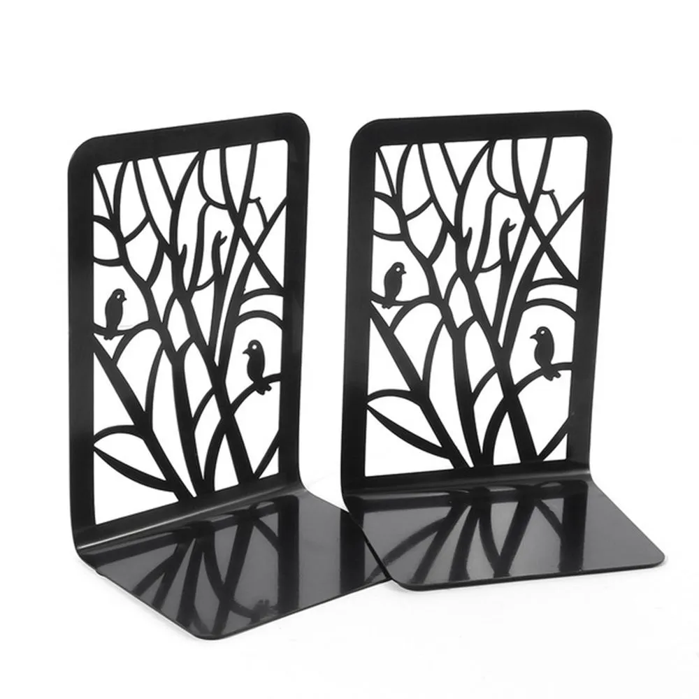 2 Pieces/Pair Resting Bird Shape Metal Bookend for Books CDs Stand Holder