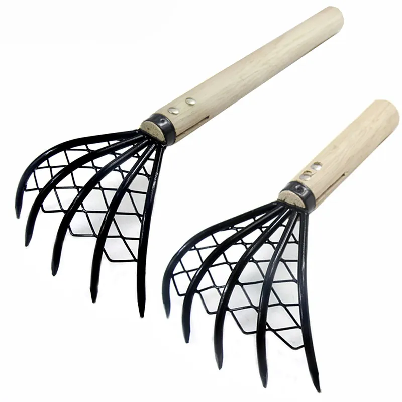 2-Piece Clam Rake with Mesh Bag | Heavy-Duty Beach Tool