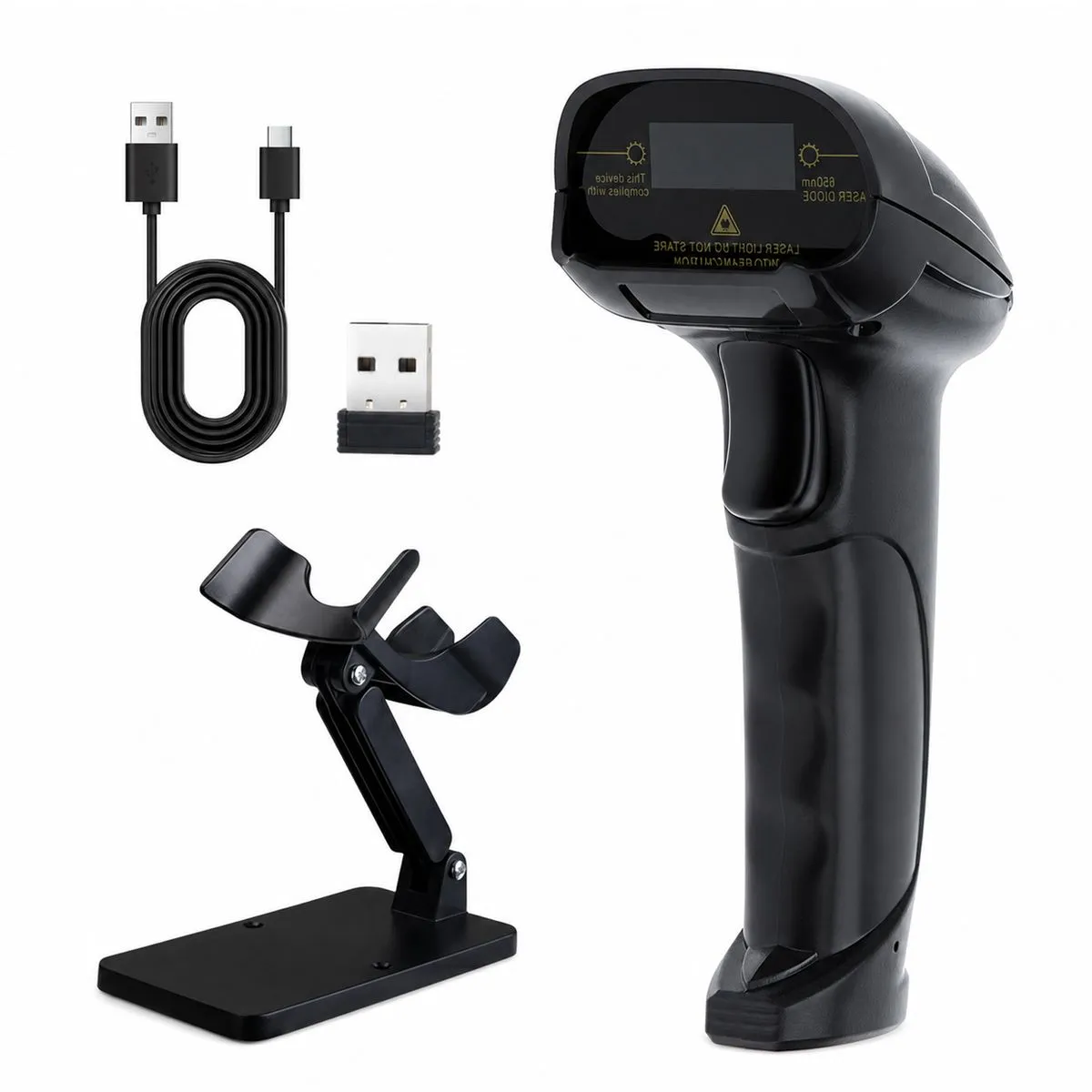 Wireless 2D Barcode Scanner With stand,2.4G Bluetooth & USB Wired Scanner