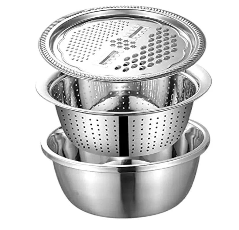 3-in-1 Multifunctional Stainless Steel Set Basin