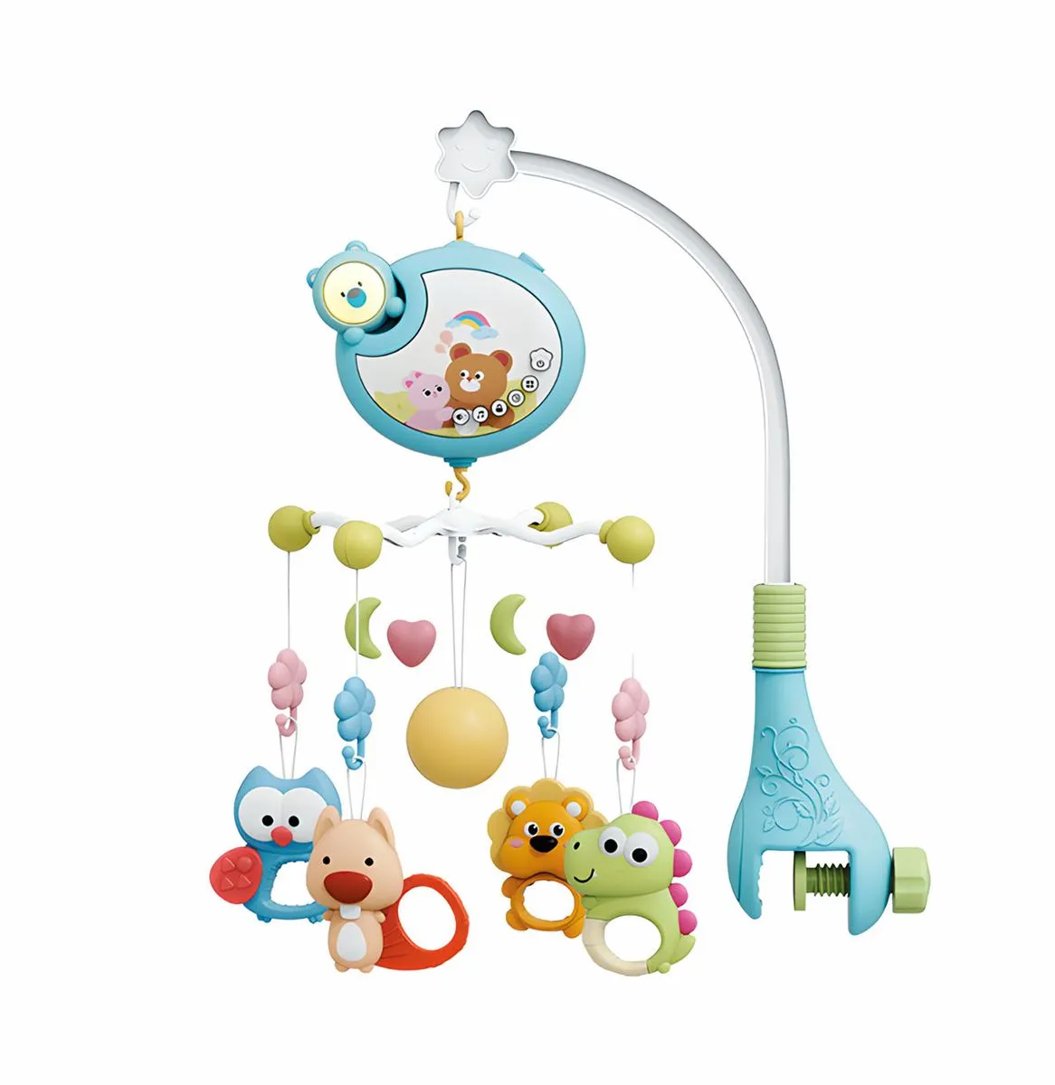 Baby Crib Toy Baby Crib Mobile with Music and Lights - Blue