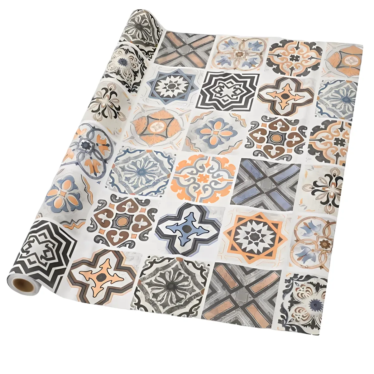 3 Square Mete Floor Tiles Stickers Self-Adhesive Toilet Kitchen Floor Tile - Blue