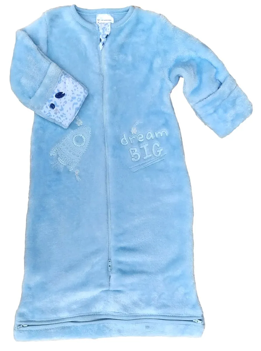 Baby Velour Fleece Sleeping Bag 0 - 3 Months Only - Blue