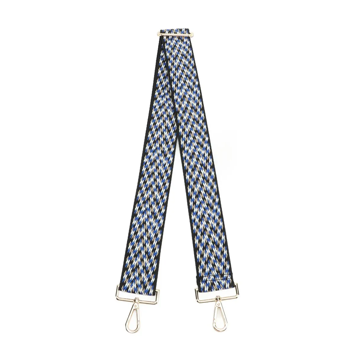 Black/Blue Woven Polyester Camera Neck Strap