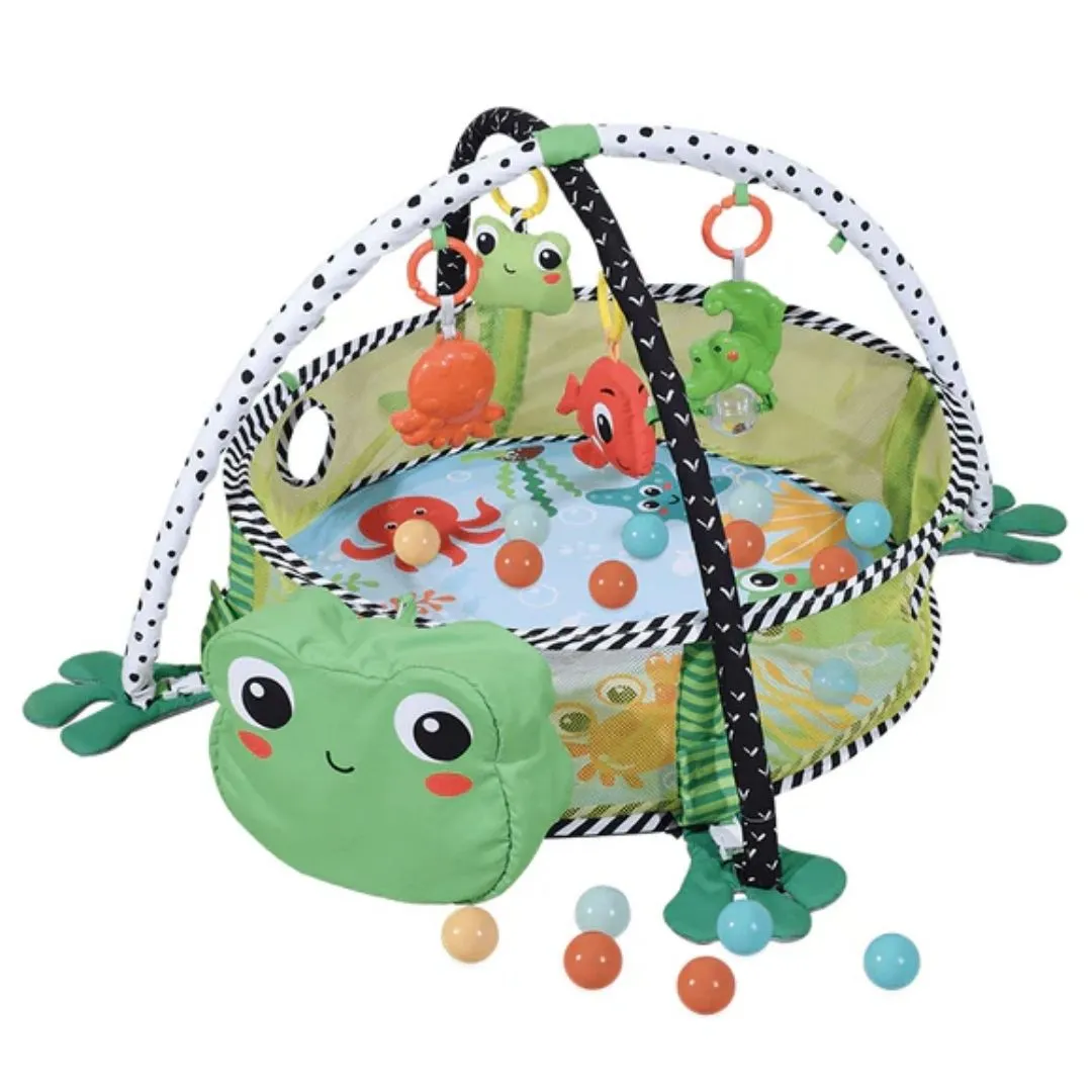 2-in-1 Baby Play Mat Gym & Ball Pit - Sensory & Learning Toys for Babies