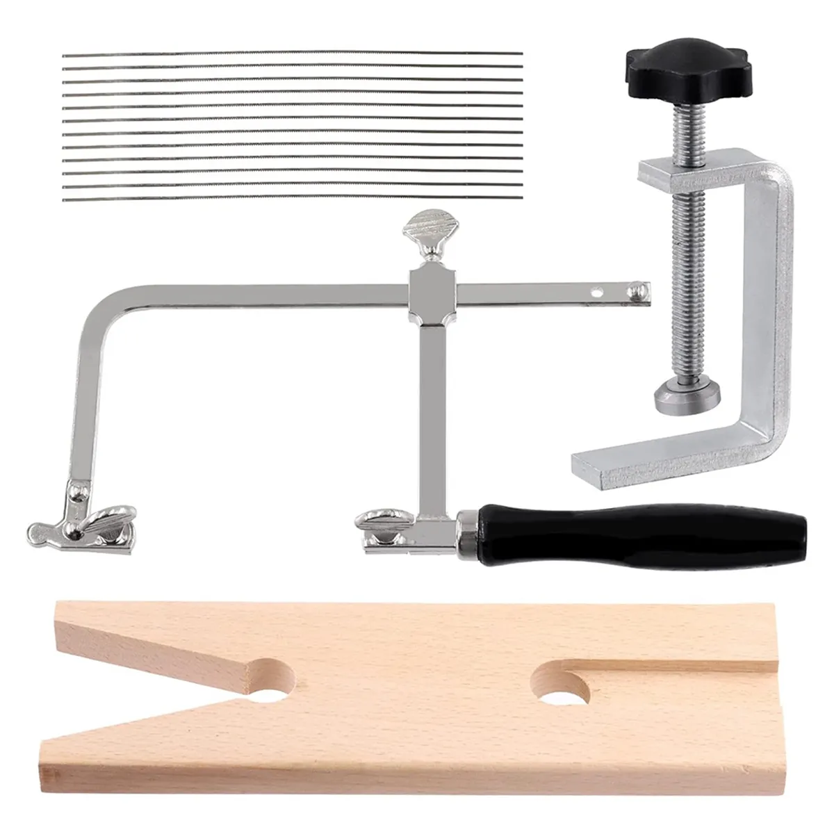 14-Piece Jeweler's Saw Horse Combo Set Adjustable Jeweler's Saw Horse