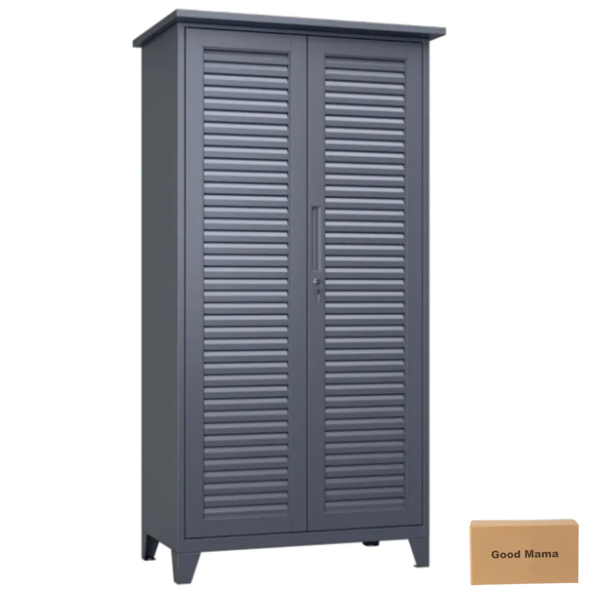 GoodMama 185cm Garage Storage Shed Cabinet Garage Tool Organizer Outdoor
