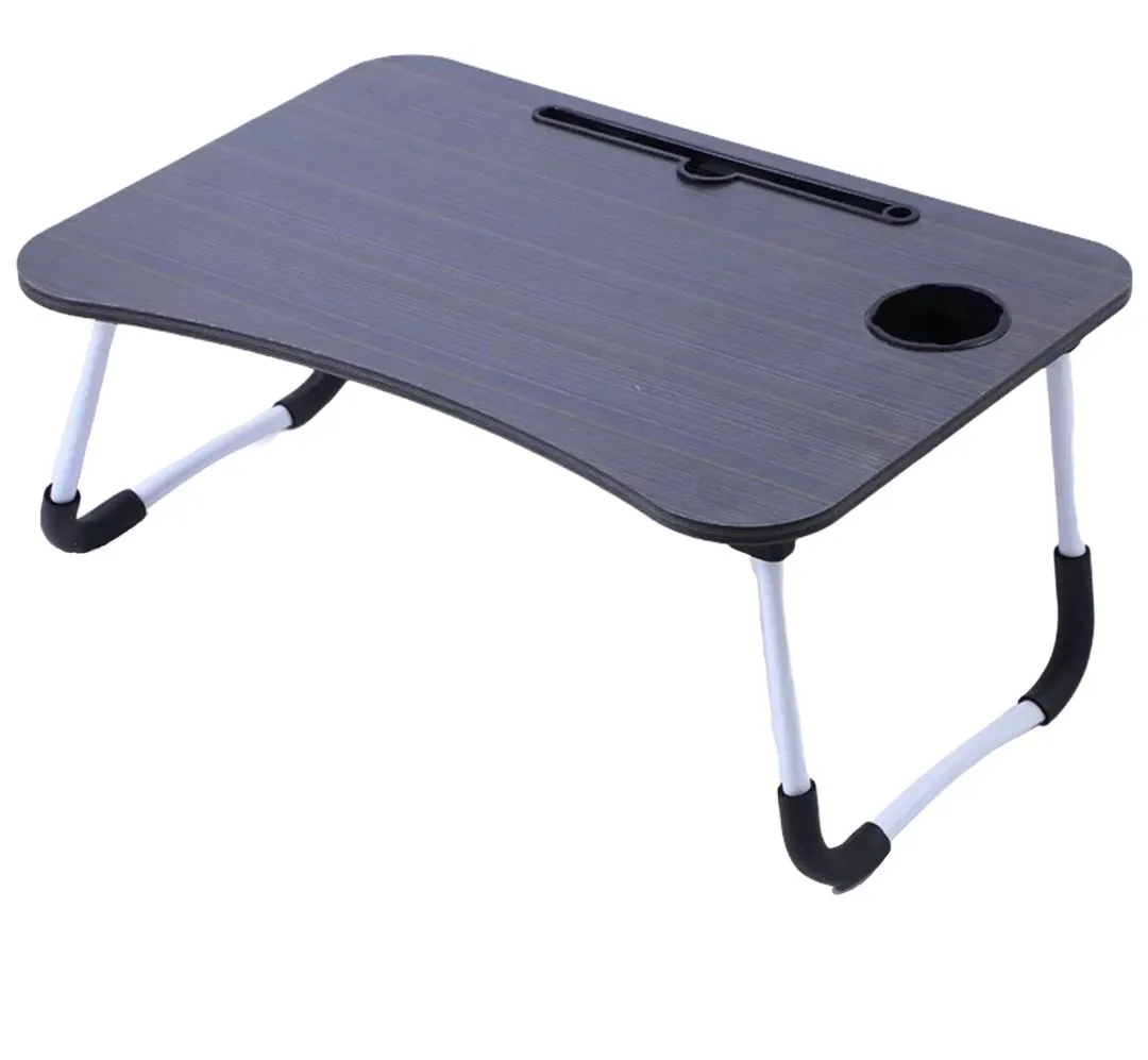 Large Laptop Foldable Desk/Table Serving Tray with Tablet Stand - Black