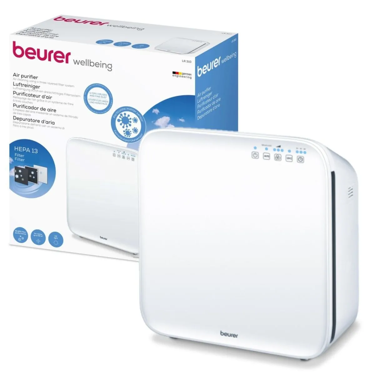 Beurer Air Purifier: 99% Cleaner Air for Allergy Sufferers HEPA LR 310 54m2