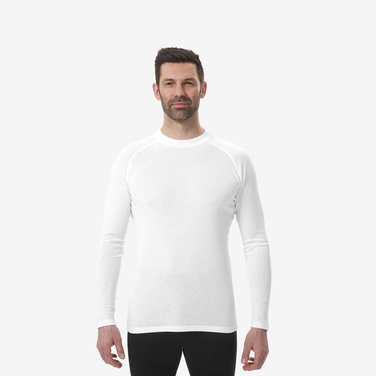 Wedze Men's Warm, Comfortable Thermal Skiing Base Layer 100 - White