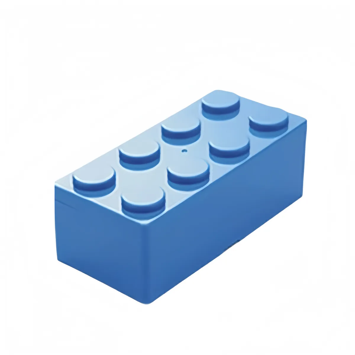 Block Style Stackable Storage Box with Lid, Desk Organizer - Blue