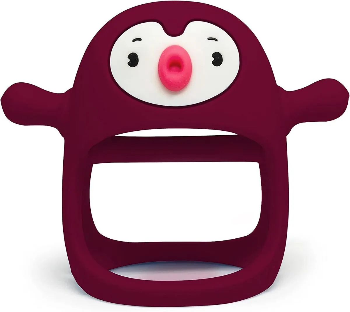Baby Penguin Teething Toy | Pacifier | 0-12 Month Infants - Scarlet Red