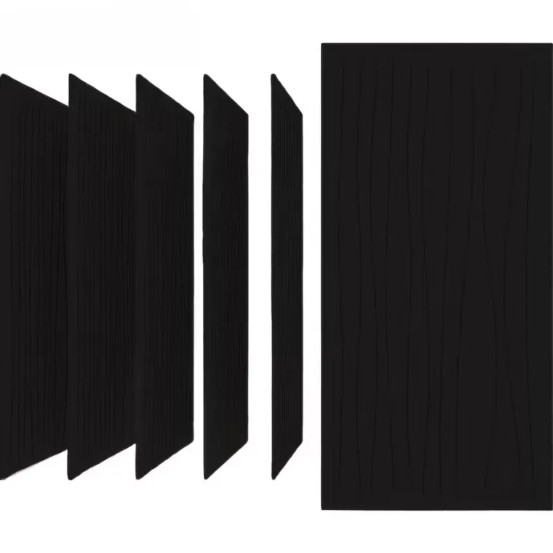 Self-Adhesive Wall Art Sound Insulation Panels (600mm x 300mm)- Pack of 6. - Black