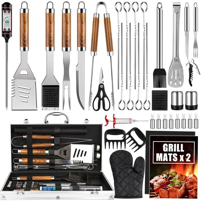 38pcs Braai BBQ Grill Utensil Tool Set with Tool Box BBQ Tools