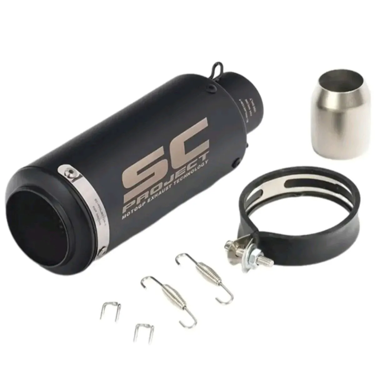 Sc Project Design Motorcycle Exhaust Silencer, Exhaust Short Box - Black