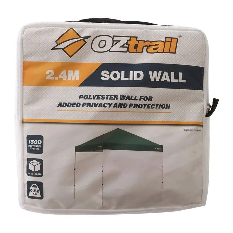 OZtrail Compact Solid Wall Kit 2.4m (White) - Fits Onto OZtrail 2.4m x 2.4m Gazebo's