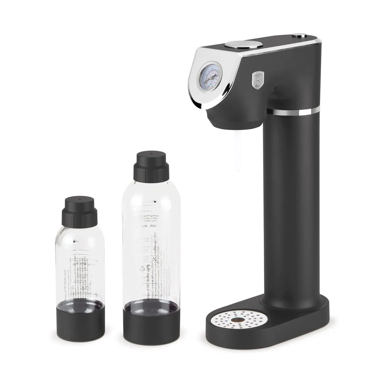 Berlinger Haus Soda Maker with 2 Bottles & Barometer - Anthracite