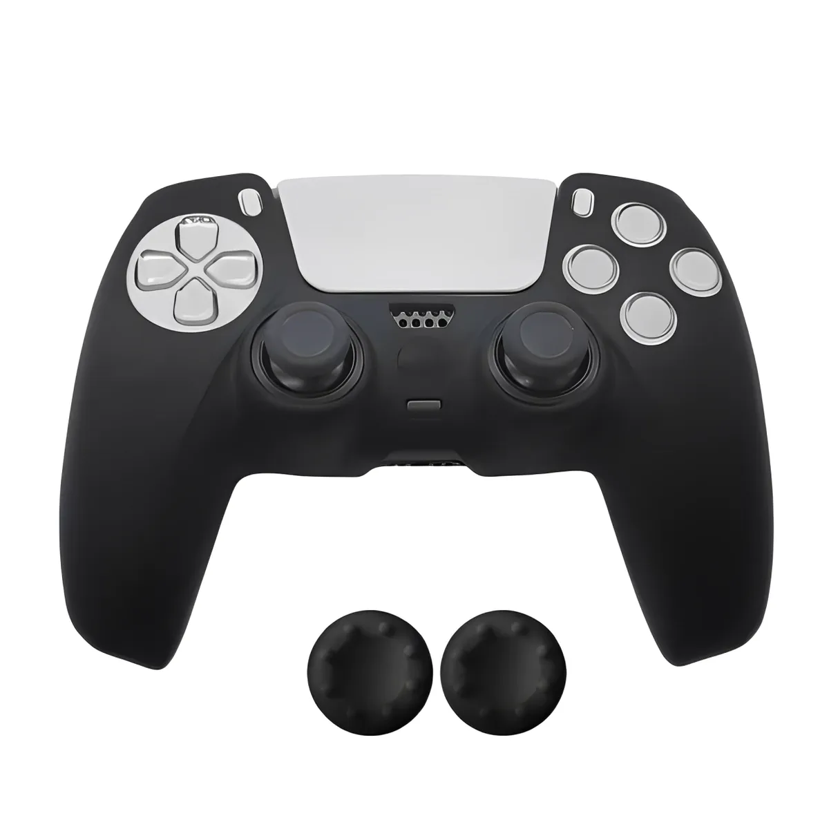 Joystick Silicone Cover with Thumb Stick Grip Compatible with Playstation 5 - Black
