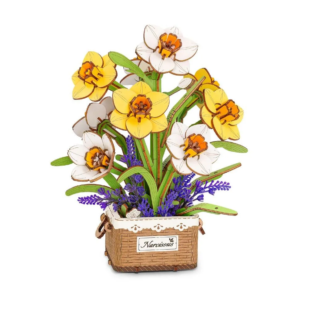 Rowood by Robotime Narcissus DIY Flower Bouquet Wooden 3D Puzzle