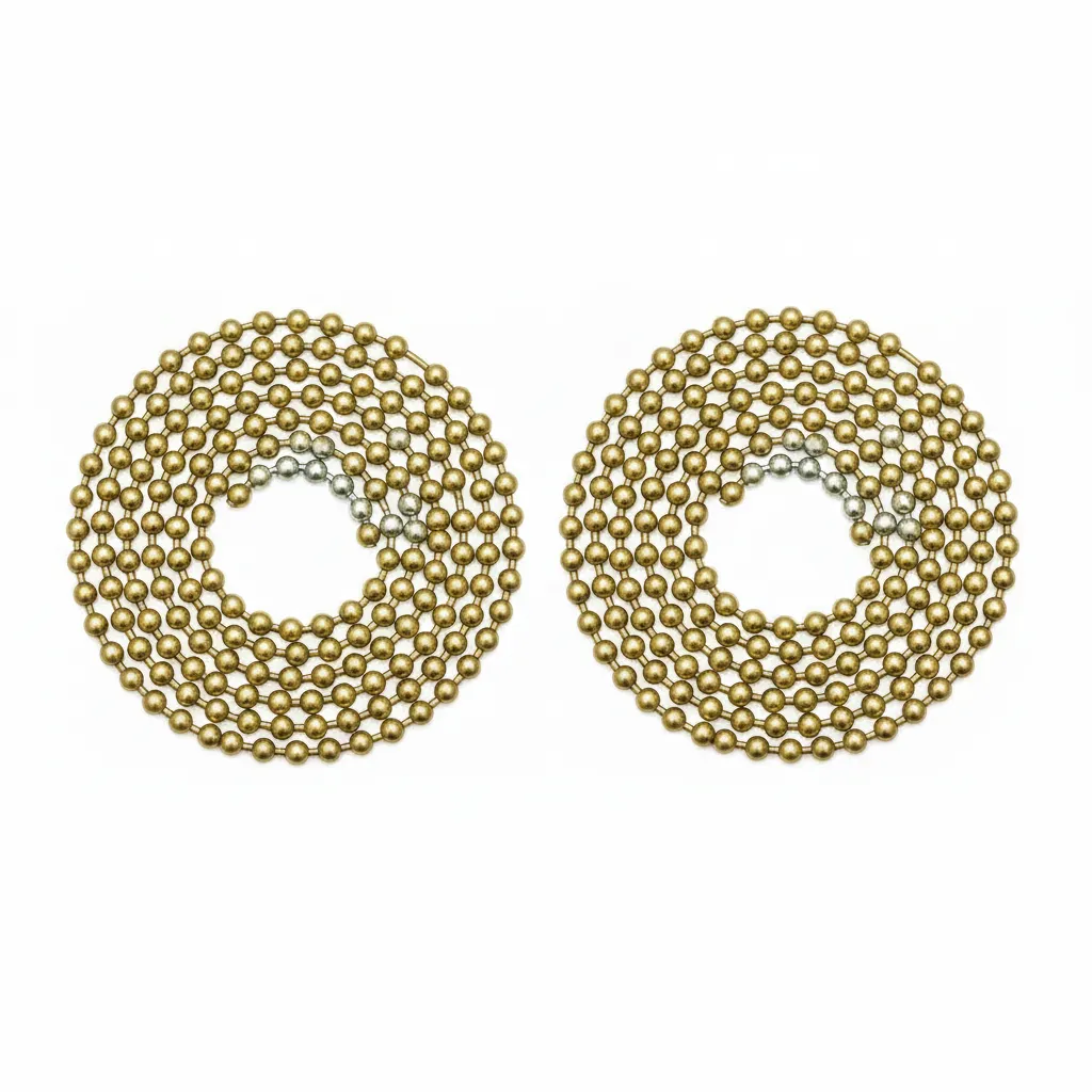 Krafft Brass Chain Ball 3.2mm x 10m - Durable Utility Chain - 2 Pack