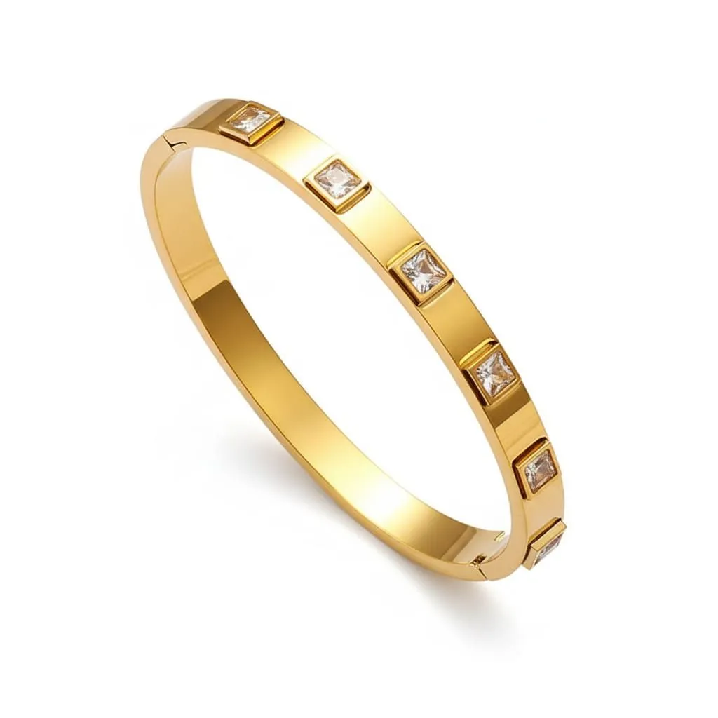 Crystal Bracelets for Women Stainless Steel Bracelet DIAMOND STYLE - Gold