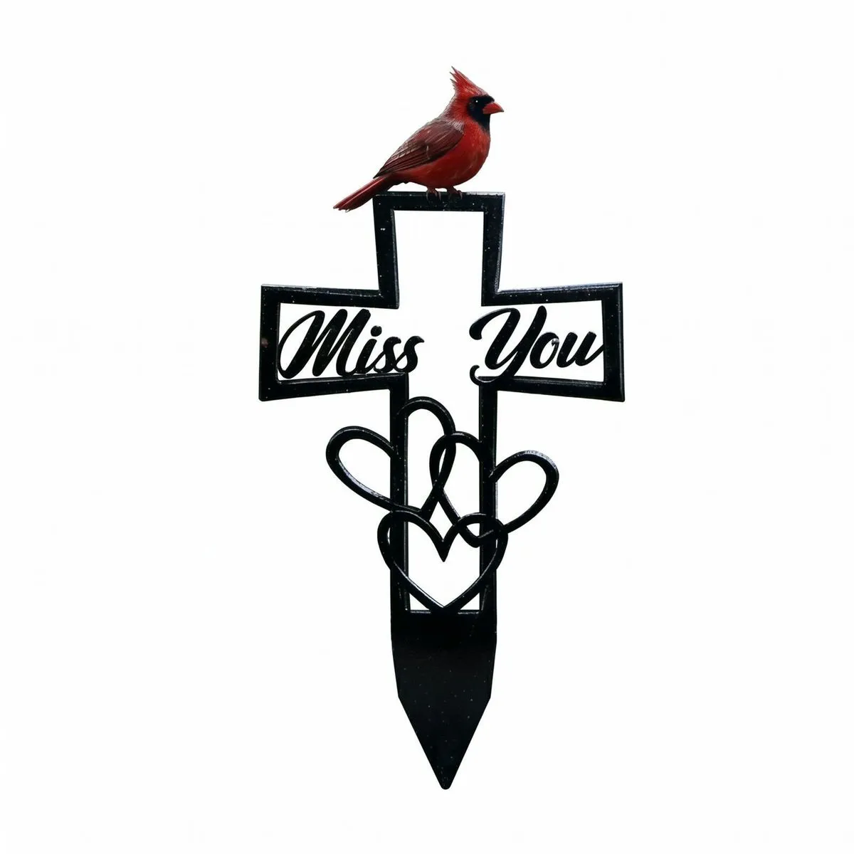 16" Metal Cardinal Memorial Plaque & Grave Marker