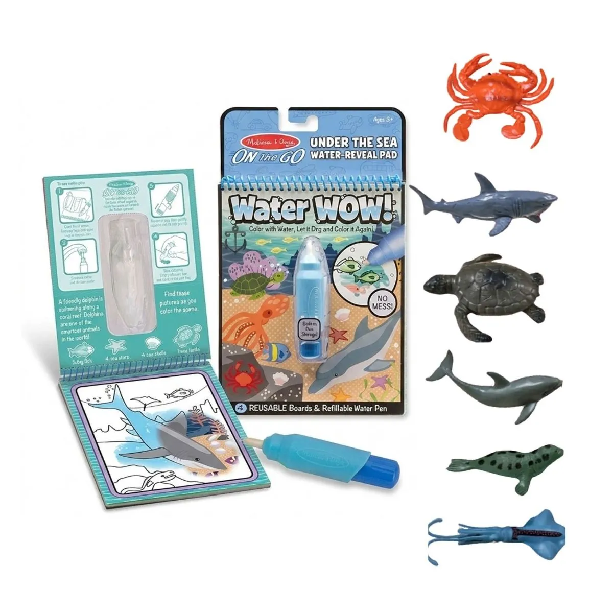 Melissa & Doug Under The Sea Water Wow & Ocean Animal Toy Bundle