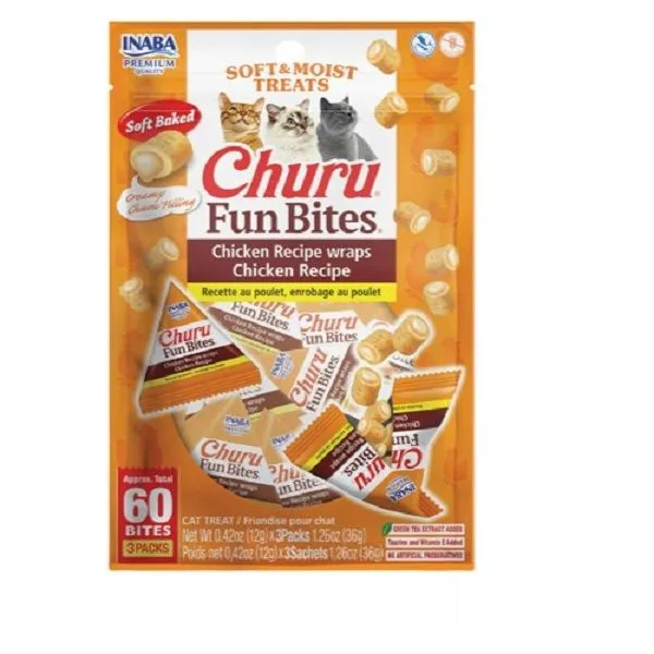 Inaba - Churu Fun Bites - Chicken Recipe Wraps & Chicken Recipe Filling 60g