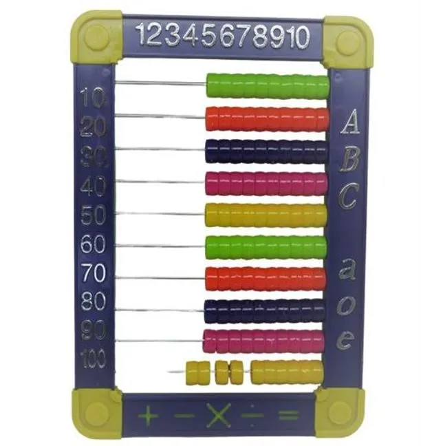 Educartive Bear Plastic Abacus 100 Beads Flatboard - Blue
