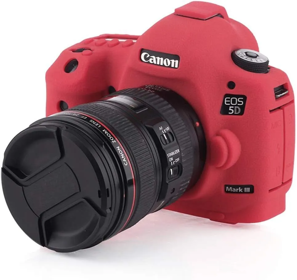 Silicone Camera Protective Case for Canon EOS 5D Mark III, 5DS, 5DSR Camera - Red