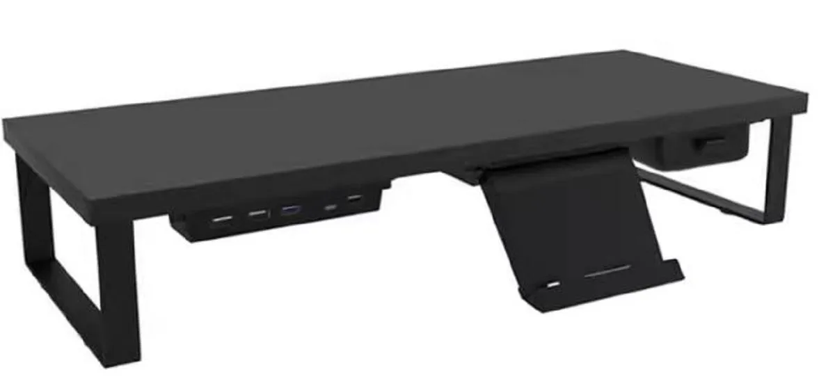 Laptop Riser with USB Charging Hub & Mini Storage Drawer