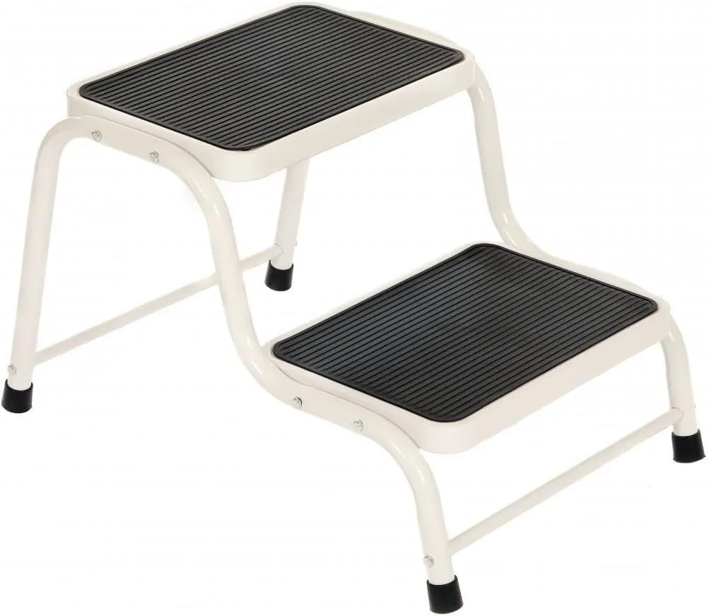 Double Step In White Steel Frame With Rubber Top PT