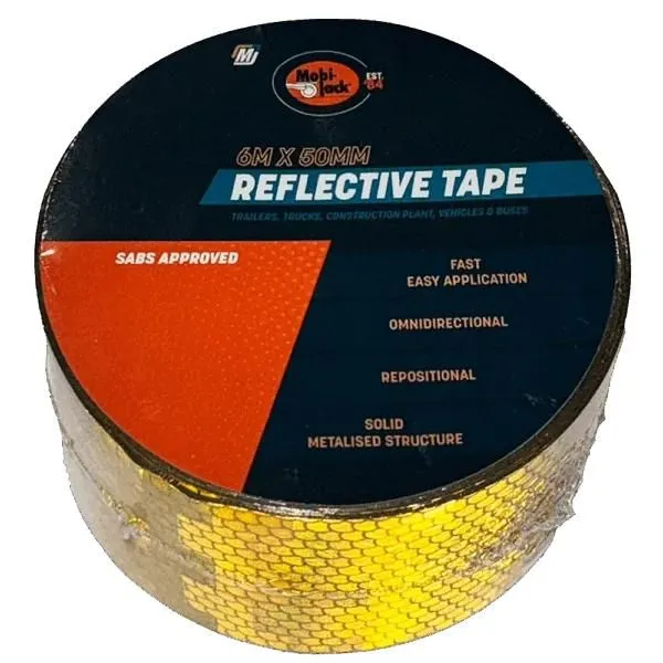 Mobi Jack Tape Reflective 6M Yellow 50Mm